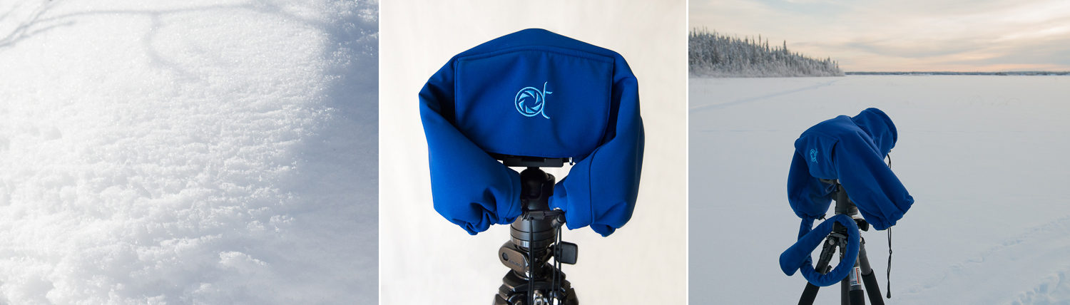 The Camera Parka from AT Frosted Lens is a cover protecting DSLR from cold, frost, wind, and rain for outdoor photography.