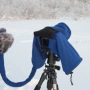 Using a camera cover, the camera parka, to protect a DSLR when photographing at extreme cold temperatures.